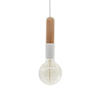 Nordic Minimalist Solid Wood Cylinder Top 1-light Pendant Light