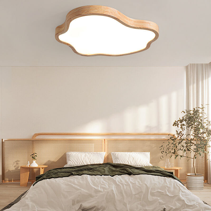 Japanese Modern Cloud Acrylic Log LED Flush Mount Ceiling Light BulbSquare