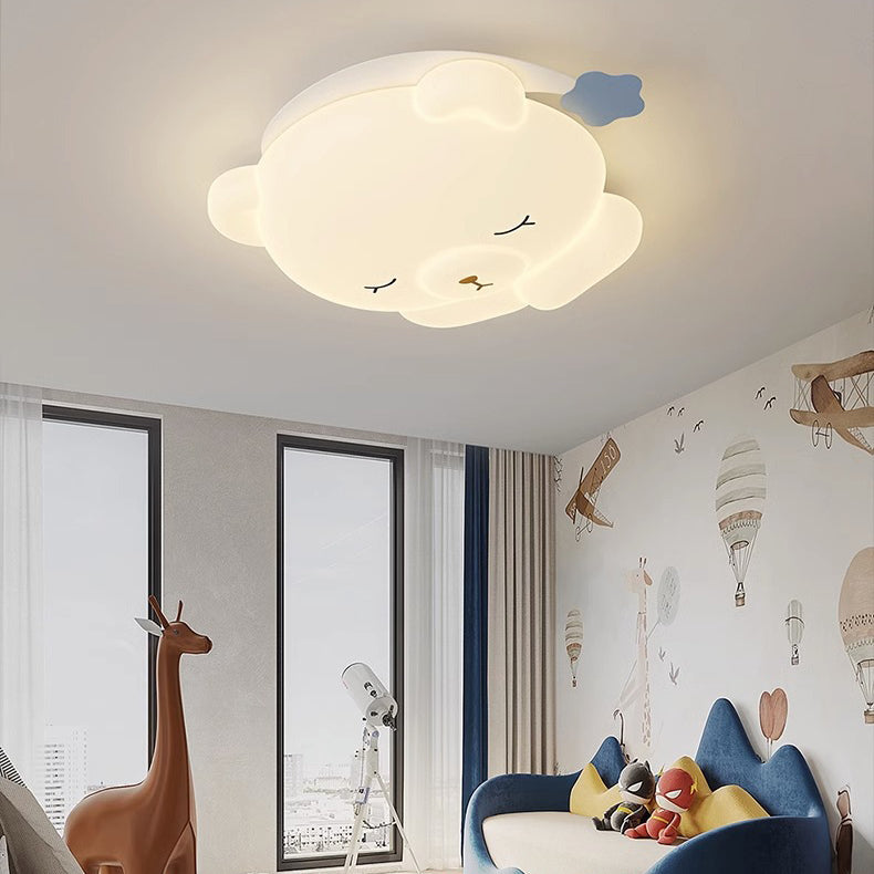 Lumendat Modern Art Deco Kids Iron PE Bear LED Flush Mount Ceiling Light For Bedroom Lumendat