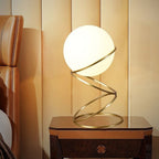 Modern Creative Spiral Circle Base Glass Ball 1-Light Table Lamp Lumendat