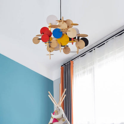 Nordic Creative Round Building Blocks Acrylic Iron 1-light Pendant Light