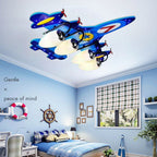Lumendat Contemporary Creative Wooden Airplane Acrylic 4-Light Flush Mount Ceiling Light For Bedroom Lumendat
