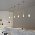 Contemporary Luxury Full Copper Water-ripple Glass Shade 1-light Pendant Light for Living Room