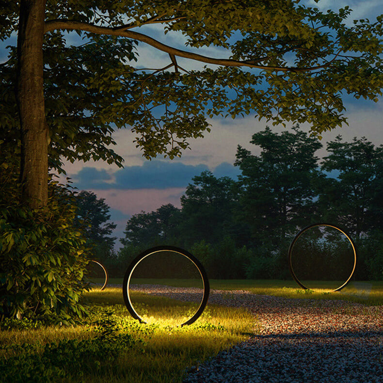 Outdoor Waterproof Acrylic Lampshade Aluminum Ring Design LED Lawn Light Lumendat