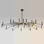 Contemporary Scandinavian Round Radioactive Iron Aluminum 12/24 Light Chandelier for Living Room Lumendat