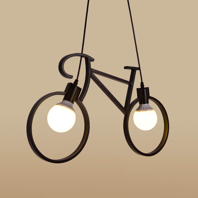 Lumendat Contemporary Creative Bicycle Shape Iron 2-Light Kids Chandelier For Living Room & Bedroom Lumendat