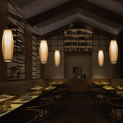 Creative Bamboo Weaving Lantern 1-light Pendant Light