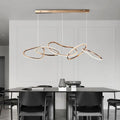 Contemporary Nordic Stainless Steel Round Toroidal LED Chandeliers for Dining Room Lumendat