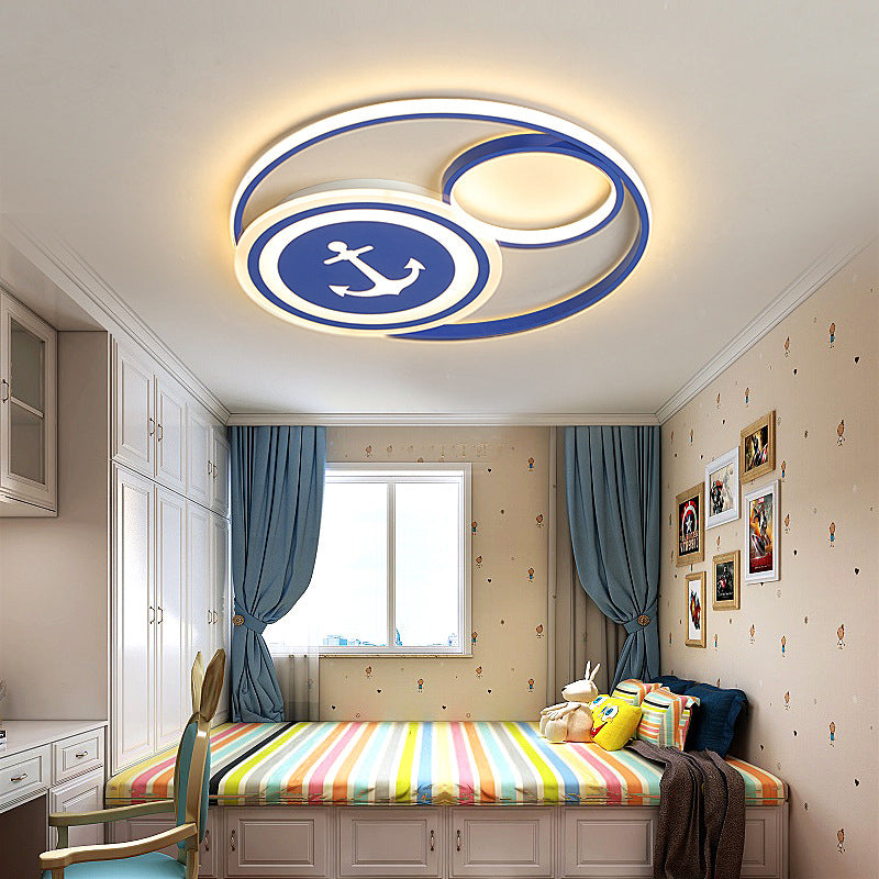 Lumendat Cartoon Creative Rudder Nautical LED Flush Mount Ceiling Light Lumendat