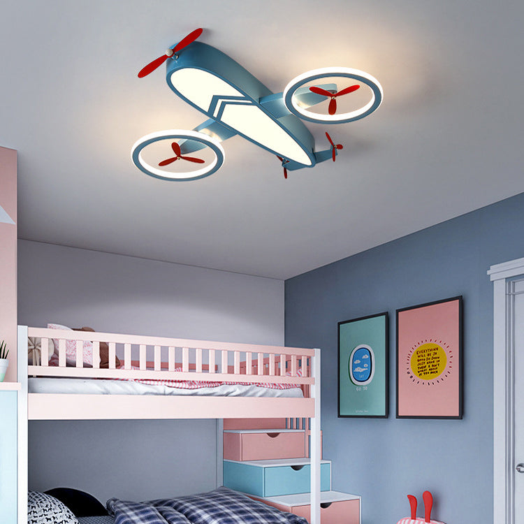 Lumendat Contemporary Creative Acrylic Cartoon Airplane LED Kids Flush Mount Ceiling Light For Living Room Lumendat