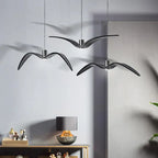 Contemporary Nordic Personality Wrought Iron Seagull LED Pendant Light for Living Room BulbSquare