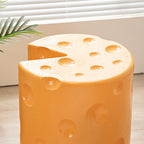 Lumendat Contemporary Creative Kids Round Cylinder Cheese Resin Side Table For Bedroom Lumendat