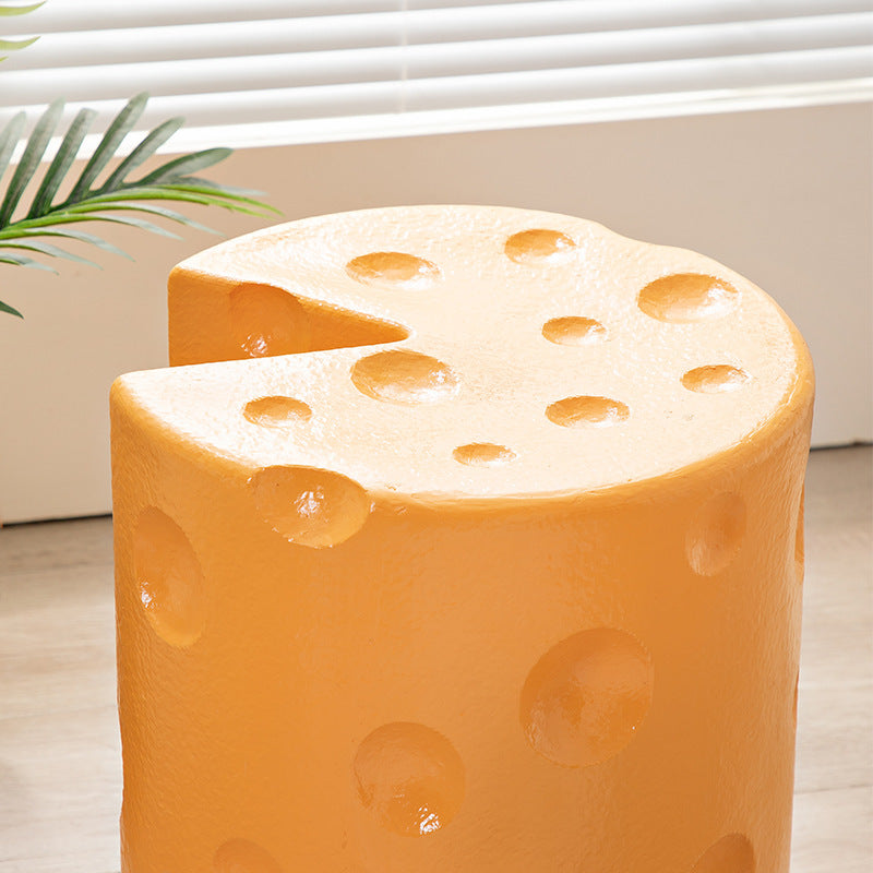 Lumendat Contemporary Creative Kids Round Cylinder Cheese Resin Side Table For Bedroom Lumendat