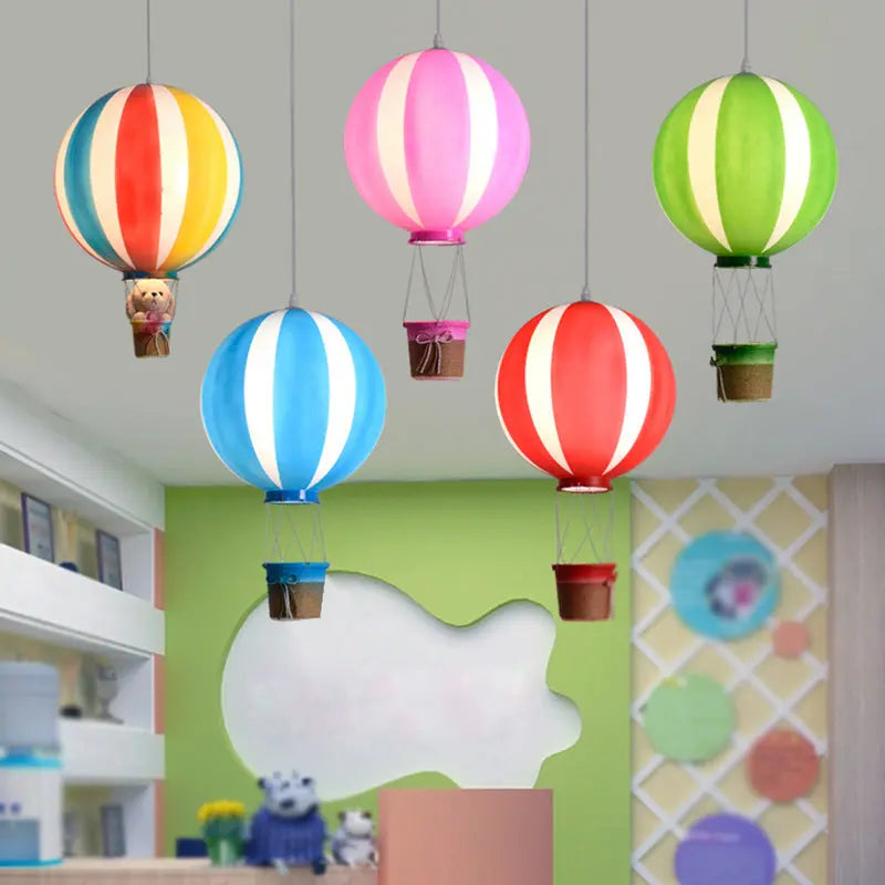 Scandinavian Modern Creative Hot Air Balloon Iron Acrylic 1-light Pendant Light BulbSquare