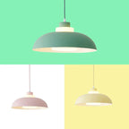 Modern Solid Color Macaron Acrylic Aluminum 1-light Pendant Light BulbSquare
