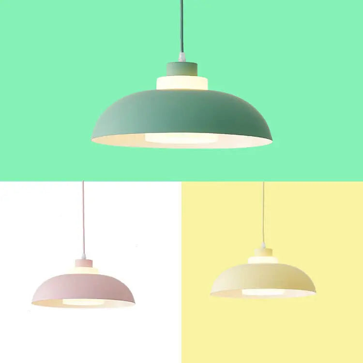 Modern Solid Color Macaron Acrylic Aluminum 1-light Pendant Light BulbSquare