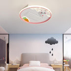Lumendat Contemporary Creative Acrylic Astronaut Moon LED Kids Flush Mount Ceiling Invisible Bladeless Fan Light For Bedroom Lumendat