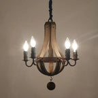 Traditional Rustic Round Branch Candle Holder Wooden Iron 5/6/8 Light Chandelier for Living Room Lumendat