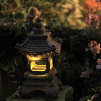 Japanese Zen Solar Waterproof Pagoda Stone LED Outdoor Garden Decoration Landscape Light Lumendat
