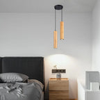 Modern Minimalist Wood Cylinder LED Pendant Light Lumendat