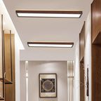 Japanese Minimalist Log Rectangular Walnut LED Flush Mount Ceiling Light BulbSquare