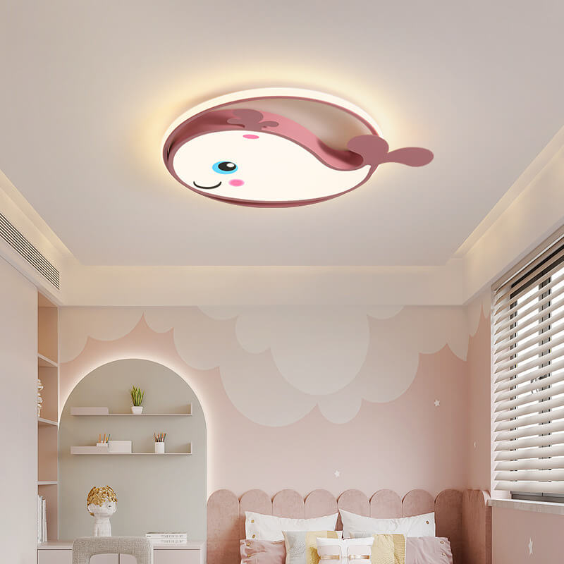 Lumendat Cartoon Creative Dolphin Circle LED Kids Flush Mount Ceiling Light Lumendat