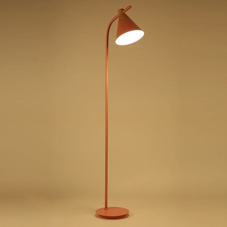 Contemporary Nordic Round Macaron Metal 1-Light Standing Floor Lamp For Living Room Lumendat