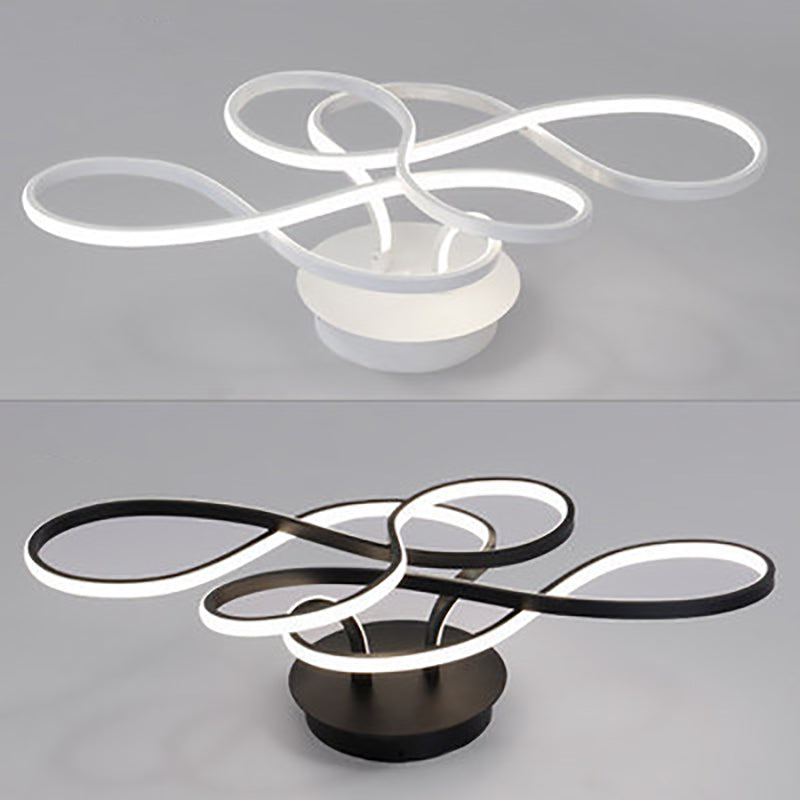 Modern Transitional Irregular Strip Aluminum Acrylic LED Semi-Flush Mount Ceiling Light For Living Room Lumendat