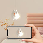 Lumendat Modern Art Deco Kids Iron Acrylic Rabbit LED Pendant Light For Bedroom Lumendat