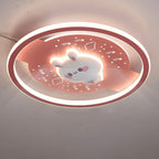 Lumendat Contemporary Creative Childlike Spaceman Rabbit Design LED Kids Flush Mount Ceiling Light For Bedroom Lumendat