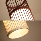 Japanese Zen Bamboo Weaving Lantern 1-light Pendant Light BulbSquare