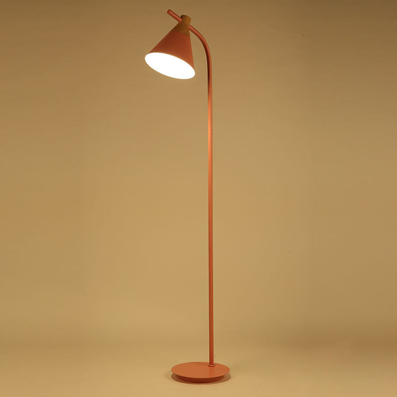 Contemporary Nordic Round Macaron Metal 1-Light Standing Floor Lamp For Living Room Lumendat