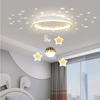 Lumendat Contemporary Creative Starry Night Acrylic Round Shade LED Kids Flush Mount Ceiling Light For Bedroom Lumendat