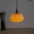 Nordic Japanese Ceramic Brass Oval 1-light Pendant Light BulbSquare