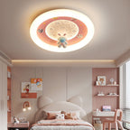 Lumendat Modern Art Deco Kids Iron Resin Acrylic Round Moon Astronaut LED Flush Mount Ceiling Light For Bedroom Lumendat