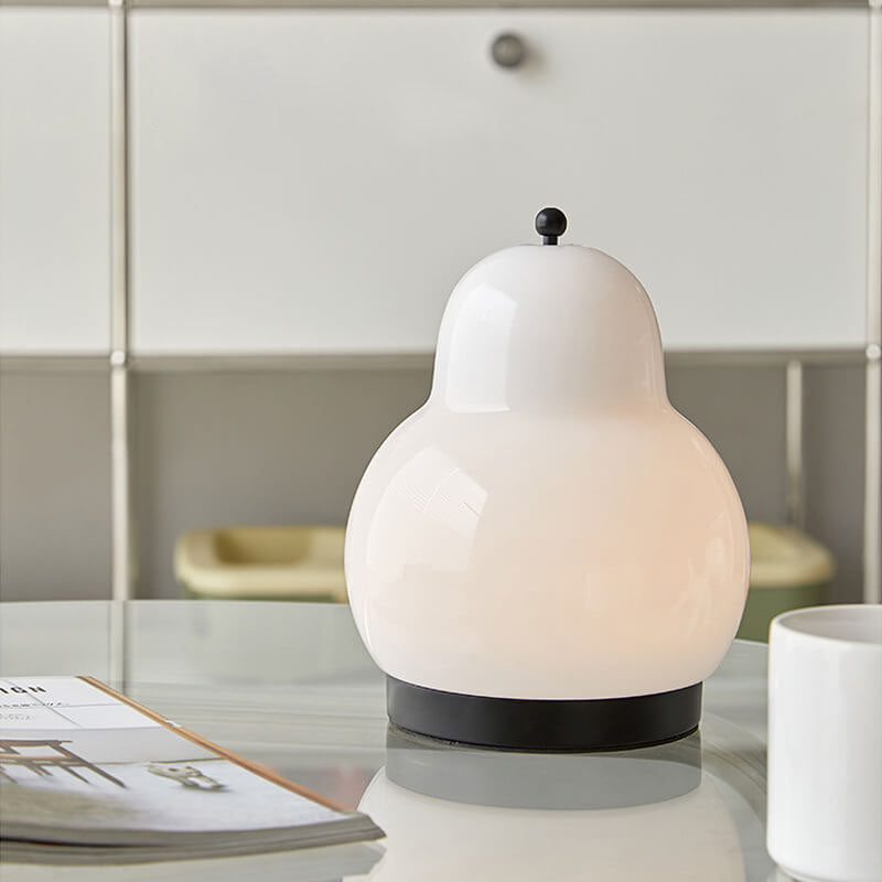 Traditional French Cream Pear Shape LED Rechargeable Touch Table Lamp For Bedroom Lumendat