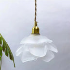 French Vintage Petal Glass 1-light LED Pendant Light Lumendat