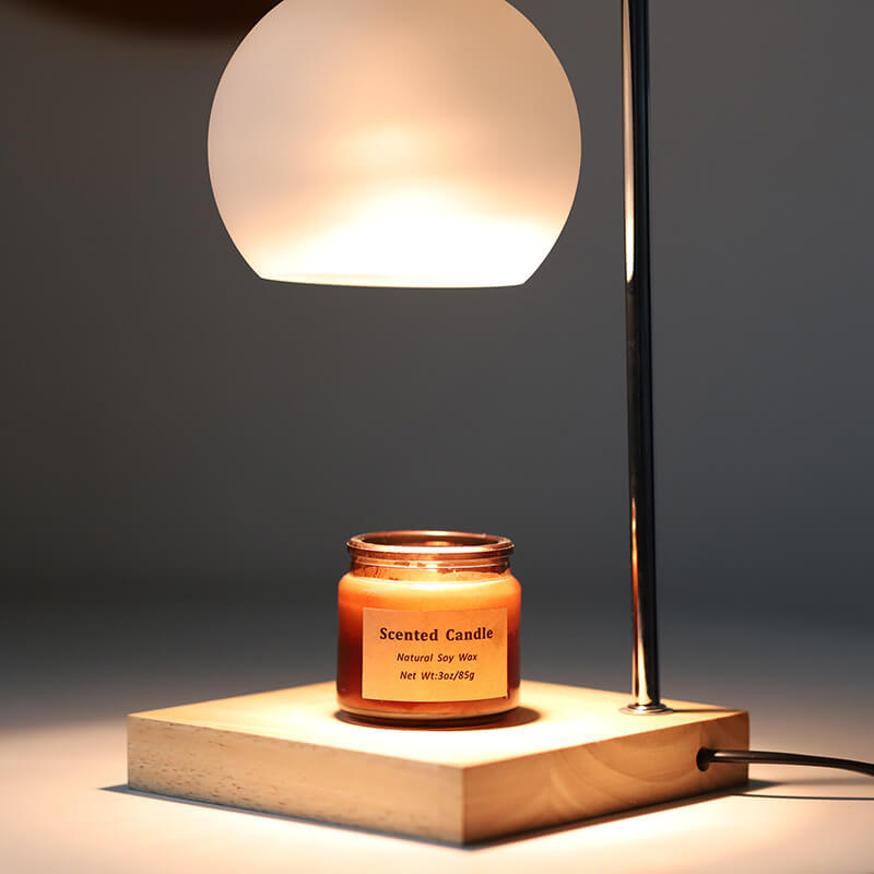 Modern Simple Solid Wood Candle Spherical 1-Light Melting Wax Table Lamp Lumendat
