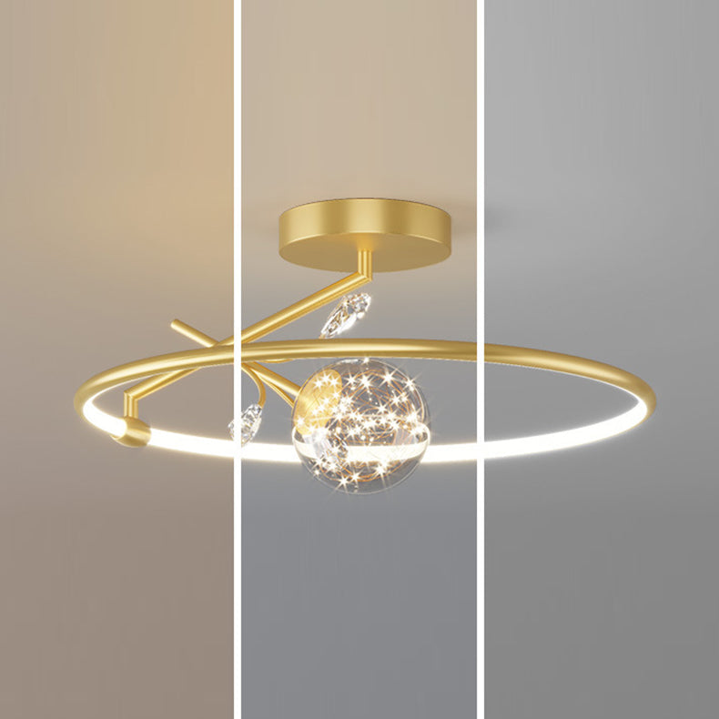 Modern Art Deco Iron Geometrical Ring Star LED Pendant Light for Living Room
