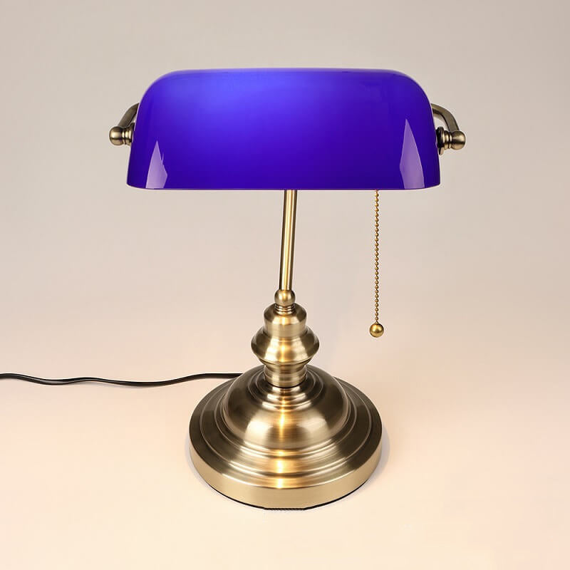 Retro Colored Glass Metal Base 1-Light Zipper Table Lamp Lumendat