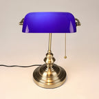 Retro Colored Glass Metal Base 1-Light Zipper Table Lamp Lumendat