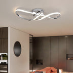 Modern Minimalist Spiral Twisted Aluminum Silicone LED Semi-flush Mount Ceiling Light for Bedroom