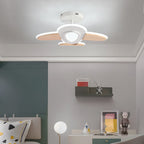 Modern Art Deco Airplane Shaped Acrylic Iron LED Semi-Flush Mount Ceiling Light For Living Room