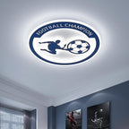Lumendat Contemporary Creative Kids Round Football Iron Acrylic LED Flush Mount Ceiling Light For Bedroom Lumendat