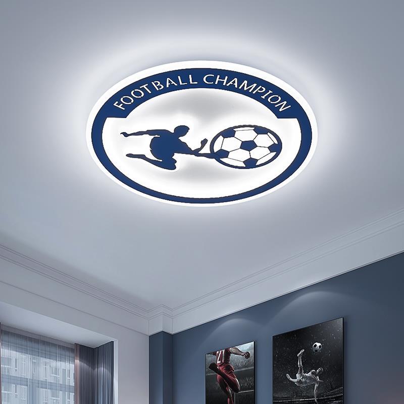 Lumendat Contemporary Creative Kids Round Football Iron Acrylic LED Flush Mount Ceiling Light For Bedroom Lumendat