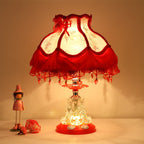 European Style Wedding Fabric Glass 1-Light Table Lamp Lumendat