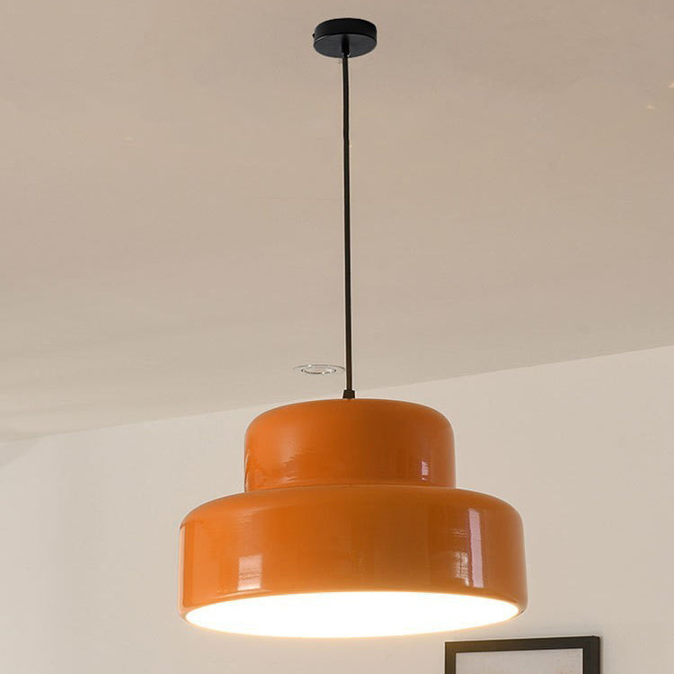 Contemporary Scandinavian Double Round Iron 1-light Pendant Light for Living Room BulbSquare