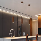 Modern Minimalist Rubberwood Cylinder Spotlight LED Pendant Light for Bedroom BulbSquare