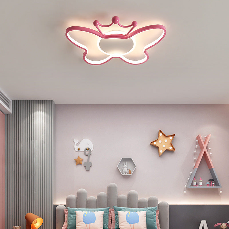Lumendat Contemporary Nordic Kids Iron Aluminum Silica Acrylic Butterfly LED Flush Mount Ceiling Light For Bedroom Lumendat