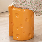 Lumendat Contemporary Creative Kids Round Cylinder Cheese Resin Side Table For Bedroom Lumendat